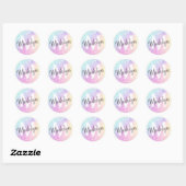 Sticker Rond Jolie Parties scintillant Holographique Fille Glam (Feuille)