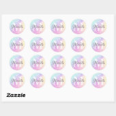 Sticker Rond Jolie Parties scintillant Holographique Fille Glam (Feuille)