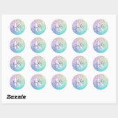 Sticker Rond Jolie Parties scintillant Holographique Fille Glam (Feuille)