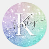 Sticker Rond Jolie Parties scintillant Holographique Fille Glam (Devant)