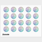 Sticker Rond Jolie Parties scintillant Holographique Fille Glam (Feuille)