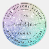 Sticker Rond Jolie Parties scintillant Holographique Fille Glam (Devant)