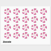Sticker Rond Jolie Pastèque Tropicale Rose Merci (Feuille)