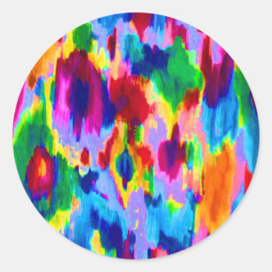 Sticker Rond Jolie peinture abstraite colorée