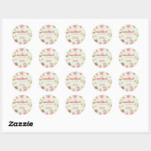 Sticker Rond Jolie petite amoureuse sur le chemin Baby shower (Feuille)