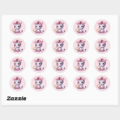 Sticker Rond Jolie petite fille zebra (Feuille)
