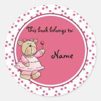 Sticker Rond Jolie plaque d'enregistrement pour bébé en peluche