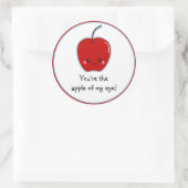 Sticker Rond Jolie pomme de mon dessin oculaire (Sac)