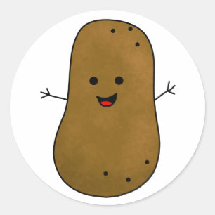Sticker Rond Jolie pomme de terre heureuse