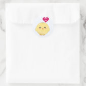 Sticker Rond Jolie poussette jaune (Sac)