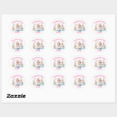 Sticker Rond Jolie princesse en Wonderland (Feuille)