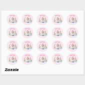 Sticker Rond Jolie princesse en Wonderland (Feuille)
