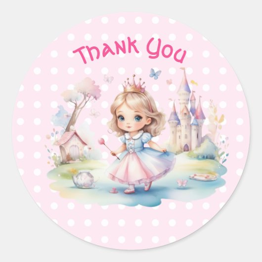 Sticker Rond Jolie princesse en Wonderland (Devant)