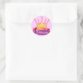Sticker Rond Jolie princesse rose (Sac)