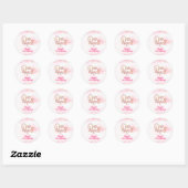 Sticker Rond Jolie princesse rose (Feuille)