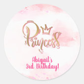 Sticker Rond Jolie princesse rose (Devant)