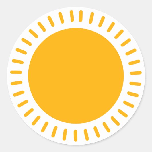 Sticker Rond Jolie rayons de soleil jaune soleil ensoleillé heu (Devant)