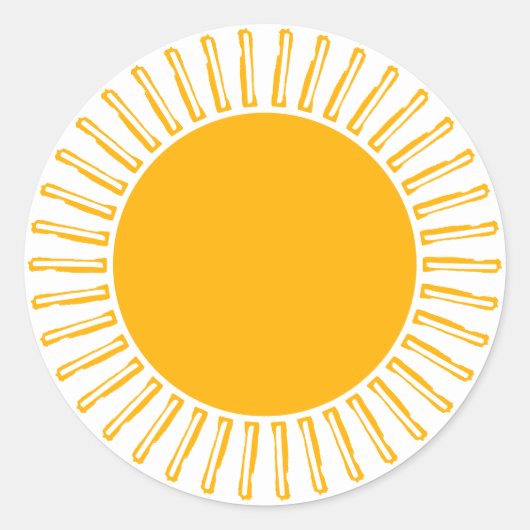 Sticker Rond Jolie rayons de soleil jaune vierge moderne plaisi (Devant)