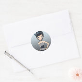 Sticker Rond Jolie robe (Enveloppe)