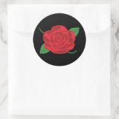 Sticker Rond Jolie Rose rouge (Sac)