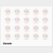 Sticker Rond Jolie Saint-Valentin rose vous escroquer (Feuille)