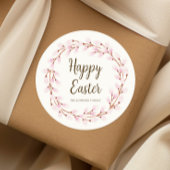 Sticker Rond Jolie saule rose de Pâques