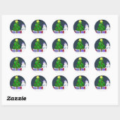 Sticker Rond Jolie scène de Noël (Feuille)