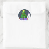 Sticker Rond Jolie scène de Noël (Sac)