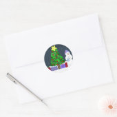 Sticker Rond Jolie scène de Noël (Enveloppe)