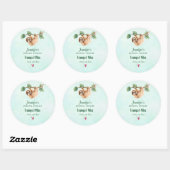 Sticker Rond Jolie Sloth Paisible Autour De L'Aquarelle Bougie/ (Feuille)