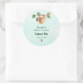 Sticker Rond Jolie Sloth Paisible Autour De L'Aquarelle Bougie/ (Sac)