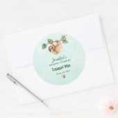 Sticker Rond Jolie Sloth Paisible Autour De L'Aquarelle Bougie/ (Enveloppe)