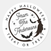Sticker Rond Jolie sorcière Halloween Traiter ou traiter Favori (Devant)