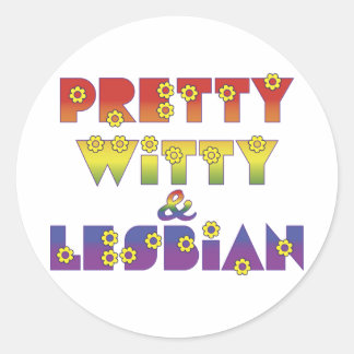 Sticker Rond Jolie sorcière lesbienne