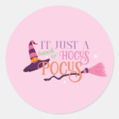 Sticker Rond Jolie sorcière rose Hocus Pocus Halloween Casquett (Devant)