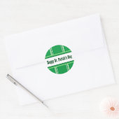 Sticker Rond Jolie St. Patrick's Day rayé vert (Enveloppe)