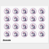 Sticker Rond Jolie Teacup antique avec Fleurs Vintages (Feuille)