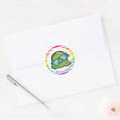 Sticker Rond Jolie tortue brillante (Enveloppe)