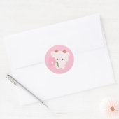 Sticker Rond Jolie vache romantique (Enveloppe)