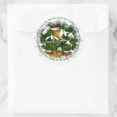 Sticker Rond Jolies chutes de neige avec Psaume 55:22 (Sac)