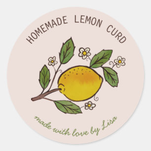Sticker Rond Jolies Citrons fait maison Traitements rustiques P