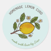 Sticker Rond Jolies Citrons fait maison Traitements rustiques P (Devant)