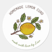 Sticker Rond Jolies Citrons fait maison Traitements rustiques P (Devant)