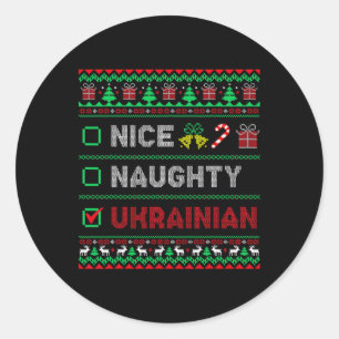 Sticker Rond Jolies Cochonnes Ukrainiennes Mauvais Noël Drôles