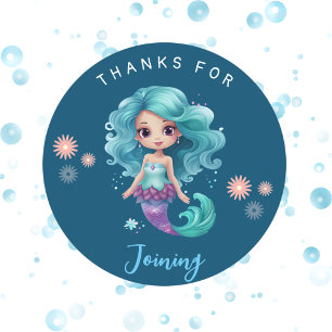 Sticker Rond Jolies filles sirènes merci