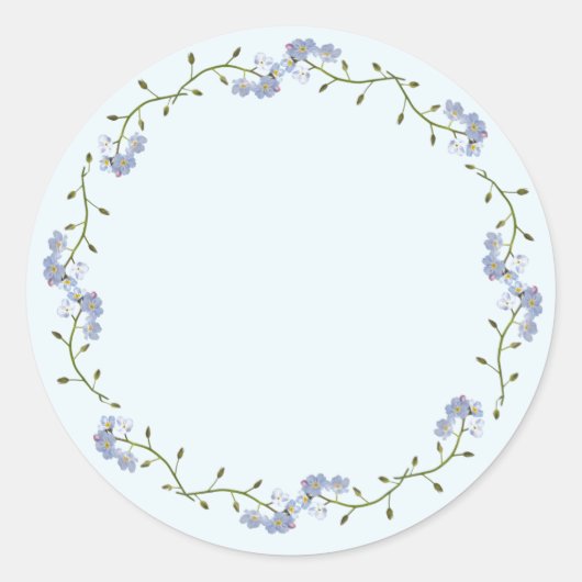 Sticker Rond jolies fleurs de Forget-Me-Not (Devant)