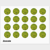 Sticker Rond Jolies Fleurs Jaunes (Feuille)