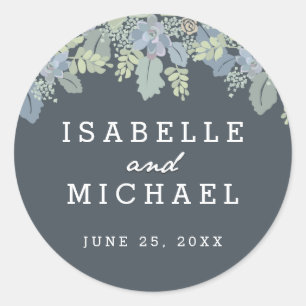 Sticker Rond Jolies fleurs Vintage Jardin Seals de mariage
