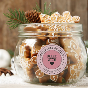 Sticker Rond Jolies friandises de Noël personnalisées en forme