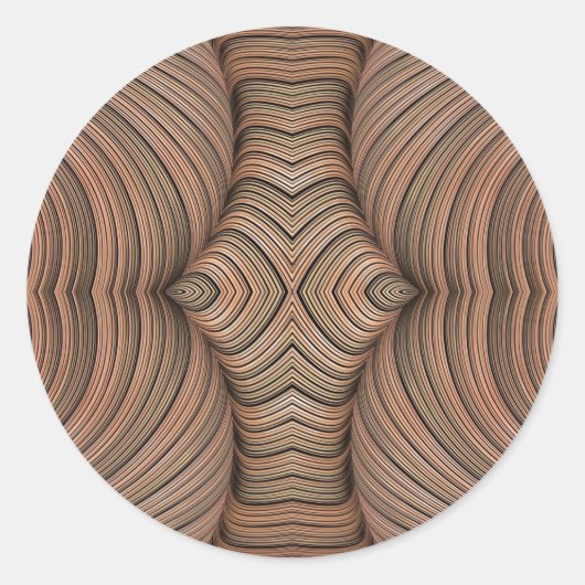 Sticker Rond ~ Jolies nuances de fractal Brown ~ (Devant)